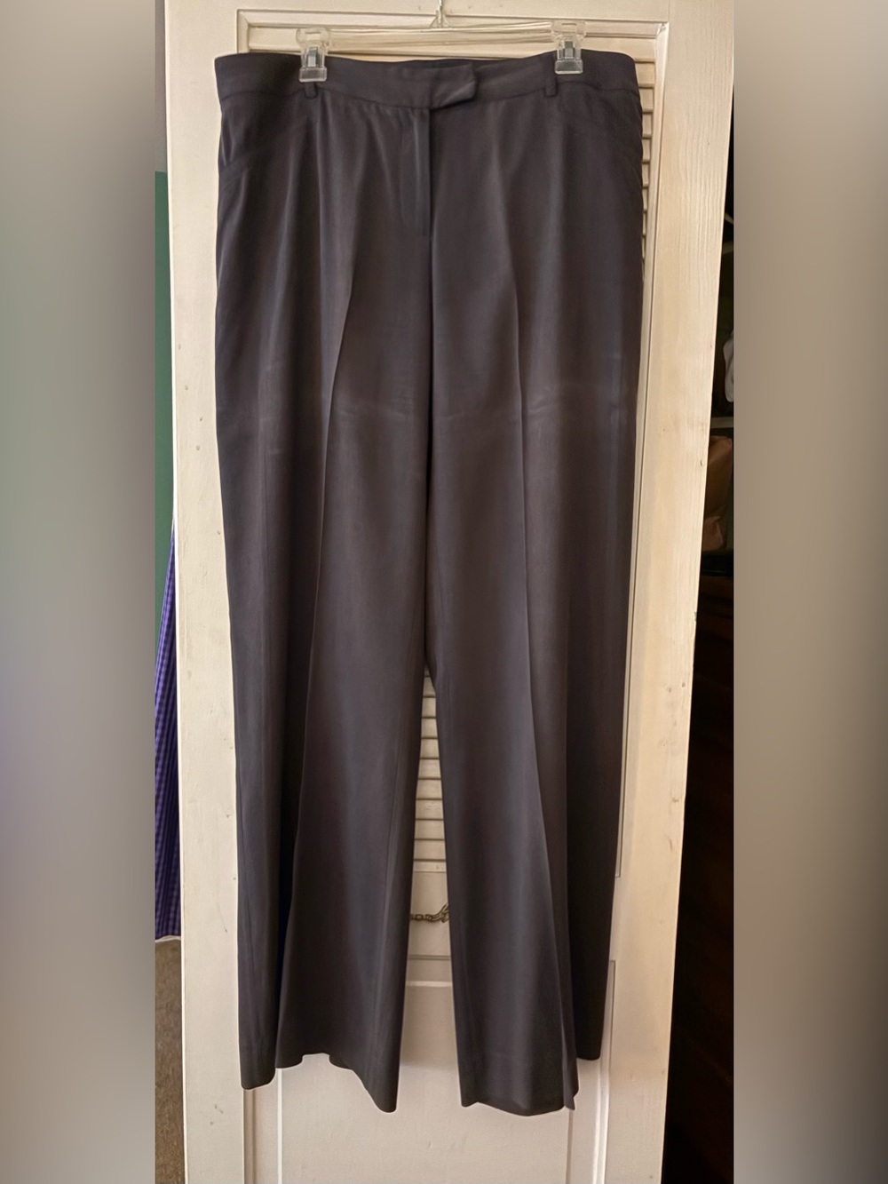 CAbi women’s Charcoal gray silk Dress Pants - Straight Leg